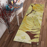 10' Coral Ivory Hand Tufted Tropical Plants Indoor Runner Rug - Homeroots