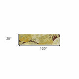 10' Coral Ivory Hand Tufted Tropical Plants Indoor Runner Rug - Homeroots