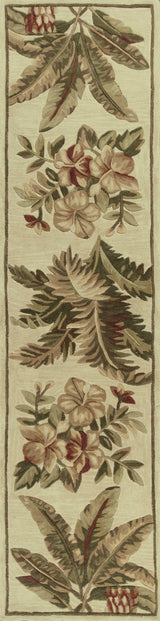 10' Ivory Hand Tufted Tropical Indoor Runner Rug - Homeroots - Flyclothing LLC