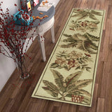 10' Ivory Hand Tufted Tropical Indoor Runner Rug - Homeroots
