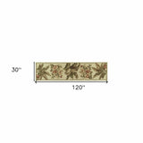 10' Ivory Hand Tufted Tropical Indoor Runner Rug - Homeroots - Flyclothing LLC