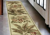 10' Ivory Hand Tufted Tropical Indoor Runner Rug - Homeroots