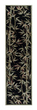 10' Black Hand Tufted Bordered Tropical Bamboo Indoor Runner Rug - Homeroots