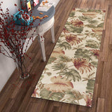 2' X 10' Beige Palm Leaves Wool Indoor Runner Rug - Homeroots - Flyclothing LLC