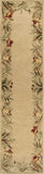 10' Ivory Hand Tufted Bordered Tropical Plants Indoor Runner Rug - Homeroots