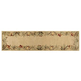 10' Ivory Hand Tufted Bordered Tropical Plants Indoor Runner Rug - Homeroots