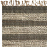 5' X 7' Brown and Beige Striped Hand Woven Area Rug - Homeroots