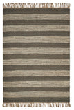 5' X 7' Brown and Beige Striped Hand Woven Area Rug - Homeroots