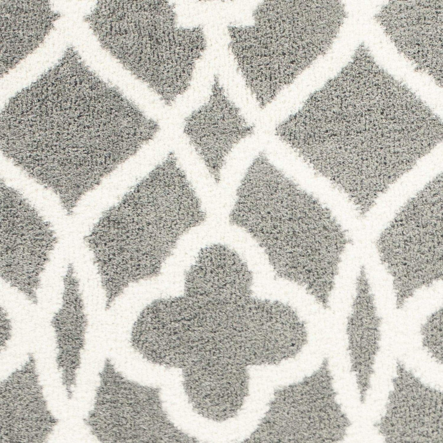 5' X 8' Grey Ivory Machine Woven Ogee Indoor Area Rug - Homeroots - Flyclothing LLC