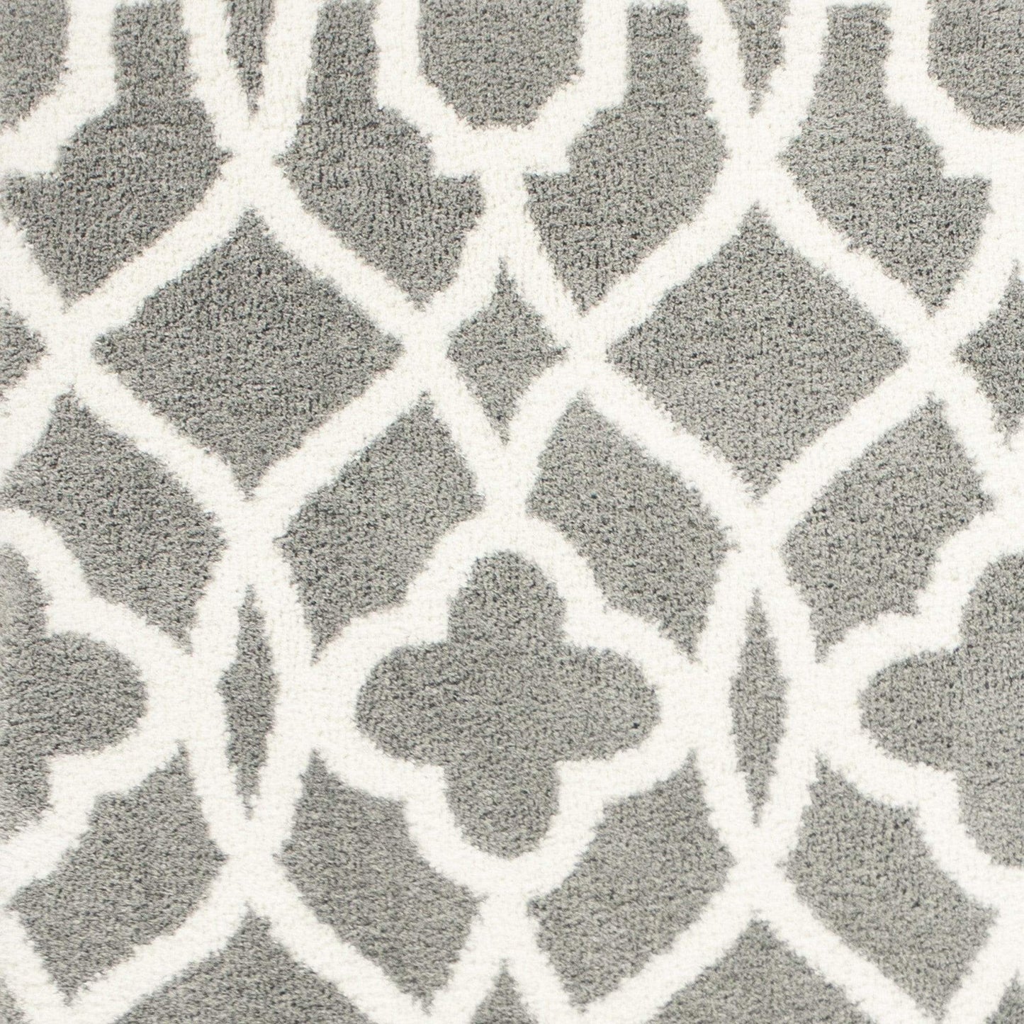 5' X 8' Grey Ivory Machine Woven Ogee Indoor Area Rug - Homeroots - Flyclothing LLC