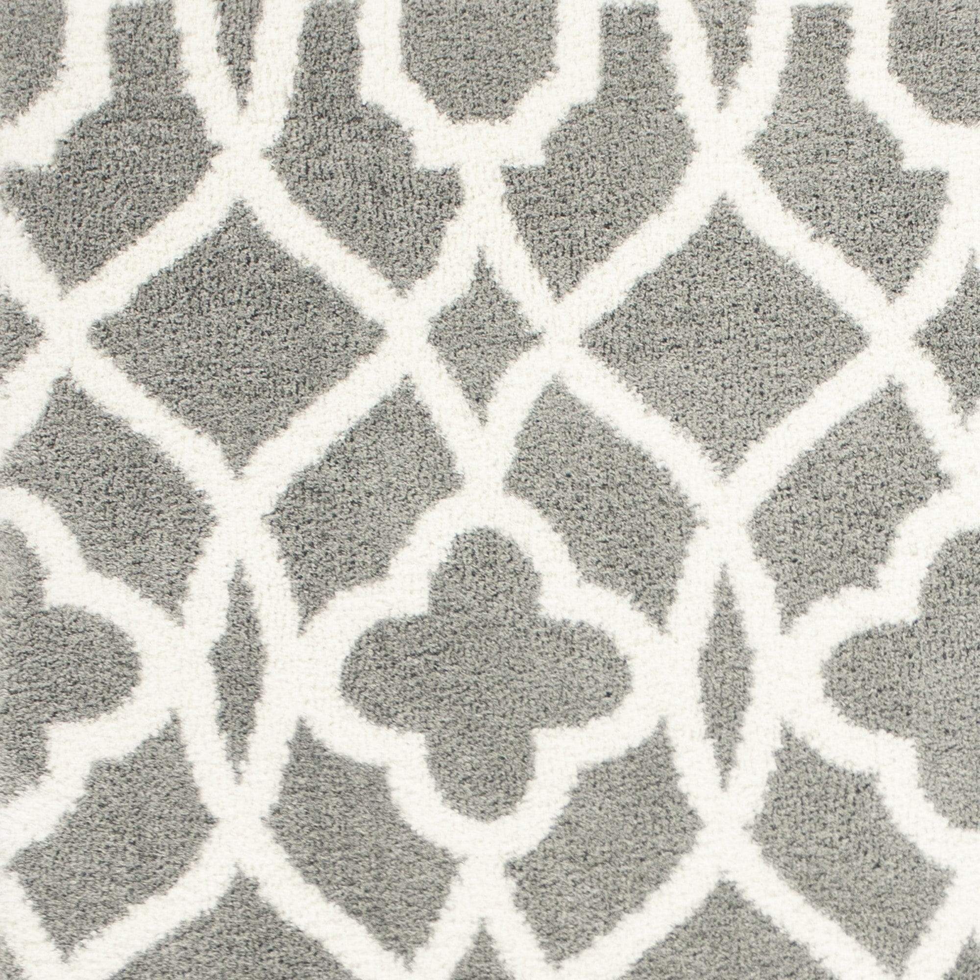 5' X 8' Grey Ivory Machine Woven Ogee Indoor Area Rug - Homeroots - Flyclothing LLC