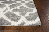 5' X 8' Grey Ivory Machine Woven Ogee Indoor Area Rug - Homeroots - Flyclothing LLC
