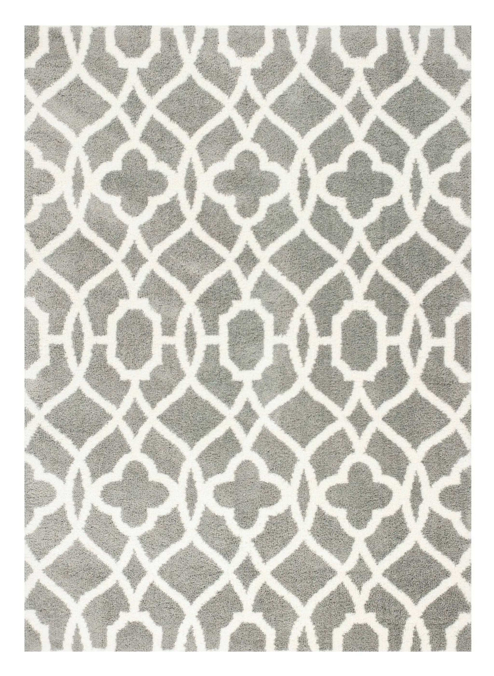 5' X 8' Grey Ivory Machine Woven Ogee Indoor Area Rug - Homeroots - Flyclothing LLC