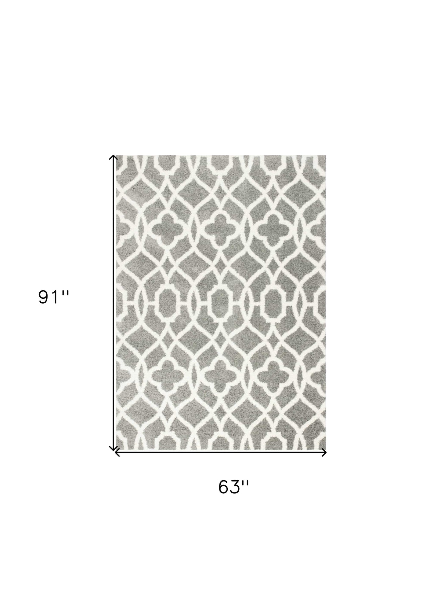 5' X 8' Grey Ivory Machine Woven Ogee Indoor Area Rug - Homeroots - Flyclothing LLC