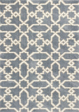 5' X 8' Slate Blue Geometric Pattern Microfiber Indoor Area Rug - Homeroots - Flyclothing LLC