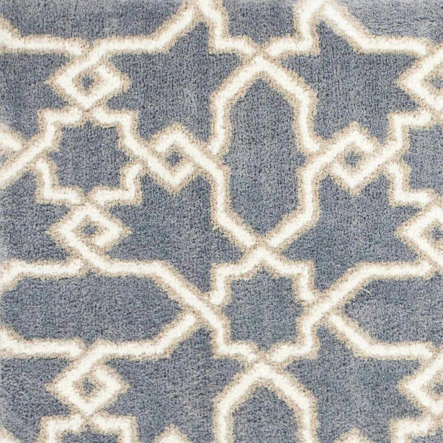 5' X 8' Slate Blue Geometric Pattern Microfiber Indoor Area Rug - Homeroots - Flyclothing LLC