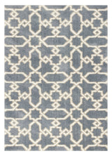 5' X 8' Slate Blue Geometric Pattern Microfiber Indoor Area Rug - Homeroots - Flyclothing LLC