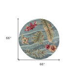 6' X 6' Seafoam Green Hand Tufted Area Rug - Homeroots