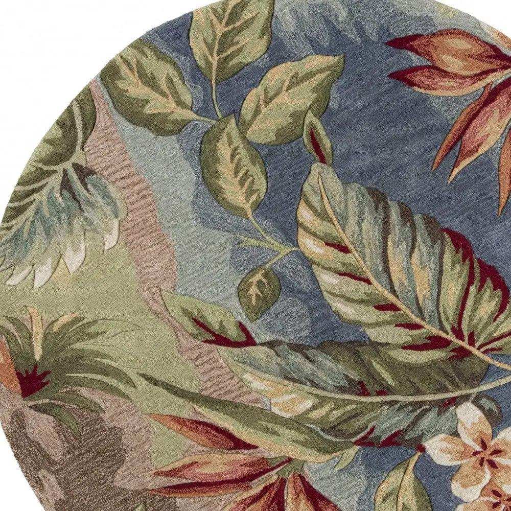 6' X 6' Blue and Green Hand Tufted Area Rug - Homeroots - Flyclothing LLC