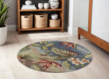 6' X 6' Blue and Green Hand Tufted Area Rug - Homeroots
