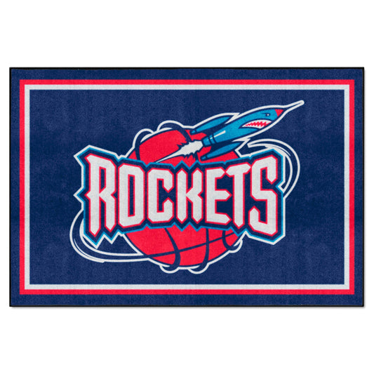 NBA Retro Houston Rockets 5ft. x 8 ft. Plush Area Rug - Houston Rockets