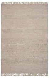 5' X 8' Natural Plain Wool Indoor Area Rug With Fringe - Homeroots - Flyclothing LLC