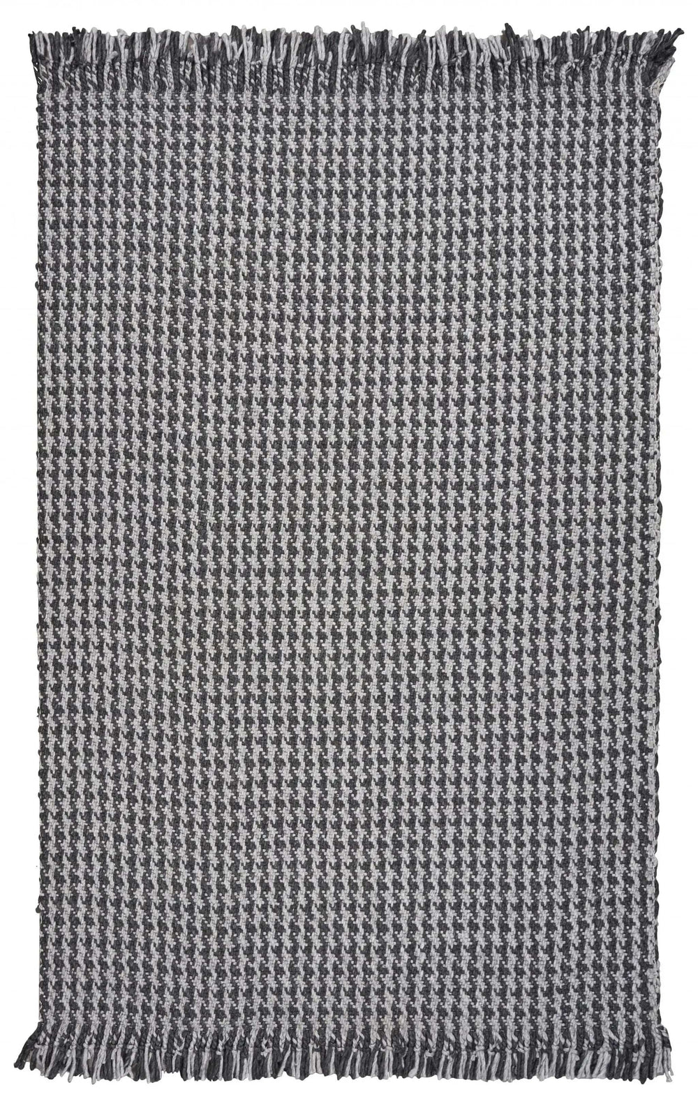 5' X 8' Grey Hand Woven Houndstooth Indoor Area Rug - Homeroots - Flyclothing LLC
