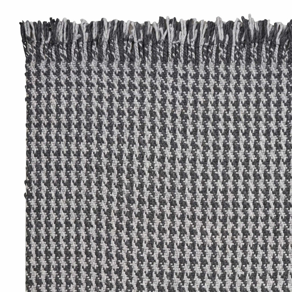 5' X 8' Grey Hand Woven Houndstooth Indoor Area Rug - Homeroots - Flyclothing LLC