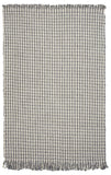 5' X 8' Ivory Or Grey Plaid Knitted Wool Indoor Area Rug With Fringe - Homeroots