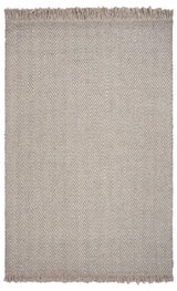 5' X 8' Oatmeal Beige Hand Woven Houndstooth Indoor Area Rug - Homeroots - Flyclothing LLC