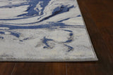 7' X 10' Blue Machine Woven Abstract Watercolor Indoor Area Rug - Homeroots