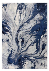 7' X 10' Blue Machine Woven Abstract Watercolor Indoor Area Rug - Homeroots - Flyclothing LLC
