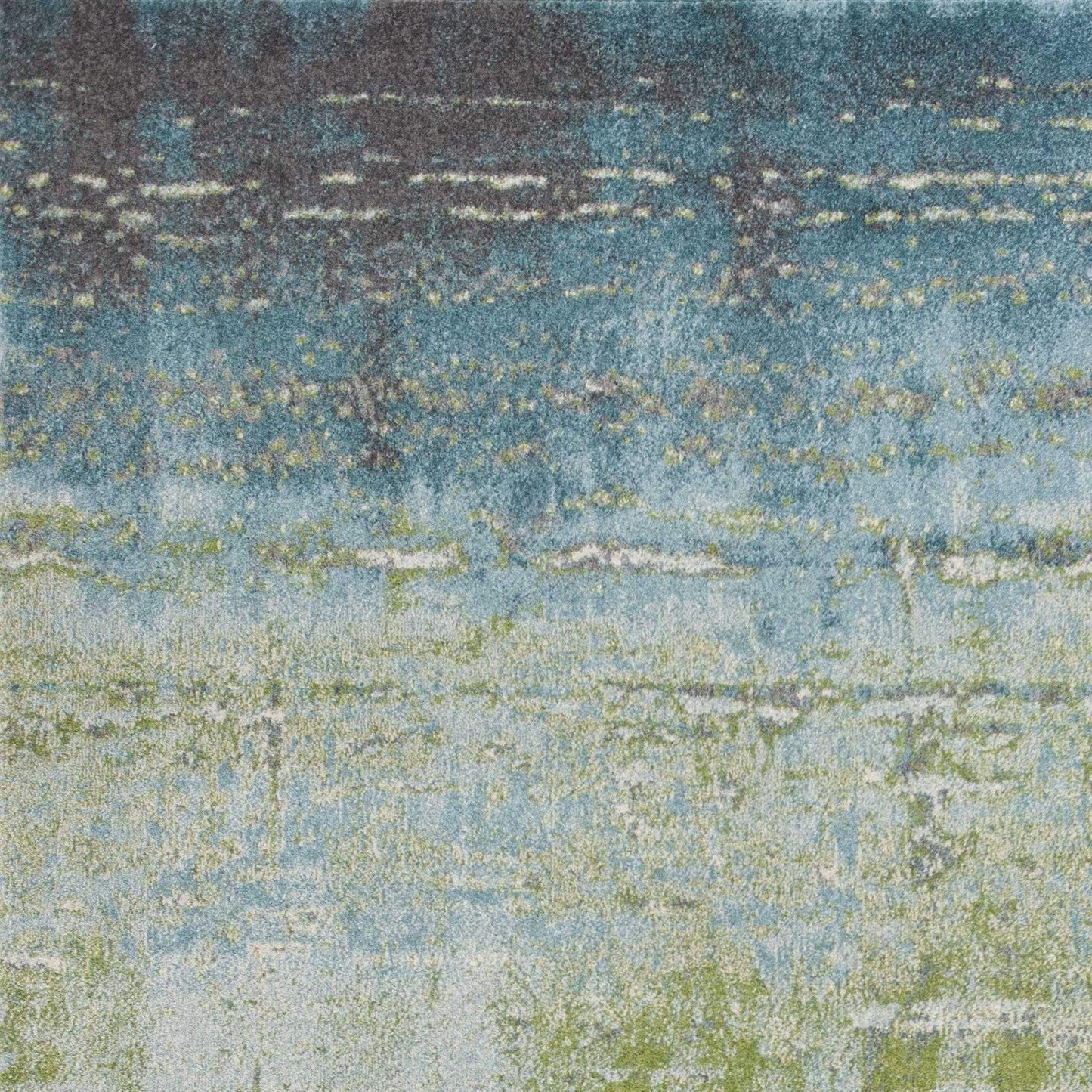 7' X 10' Blue Green Machine Woven Abstract Brushstroke Indoor Area Rug - Homeroots - Flyclothing LLC