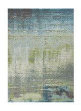 7' X 10' Blue Green Machine Woven Abstract Brushstroke Indoor Area Rug - Homeroots - Flyclothing LLC