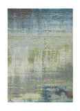 7' X 10' Blue Green Machine Woven Abstract Brushstroke Indoor Area Rug - Homeroots