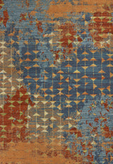 7' X 10' Blue Coral Machine Woven Abstract Triangular Strings Indoor Area Rug - Homeroots - Flyclothing LLC