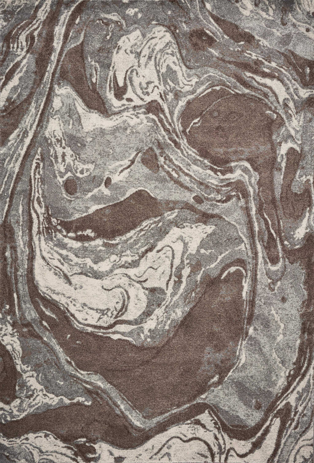 7' X 10' Mocha Brown Machine Woven Abstract Watercolor Indoor Area Rug - Homeroots - Flyclothing LLC