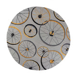 8' Grey Hand Hooked Wheels Round Indoor Area Rug - Homeroots