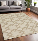 5' X 8' Wool Ivory Area Rug - Homeroots - Flyclothing LLC