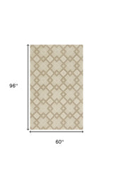 5' X 8' Wool Ivory Area Rug - Homeroots - Flyclothing LLC