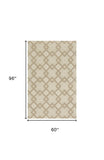 5' X 8'  Wool Ivory  Area Rug - Homeroots
