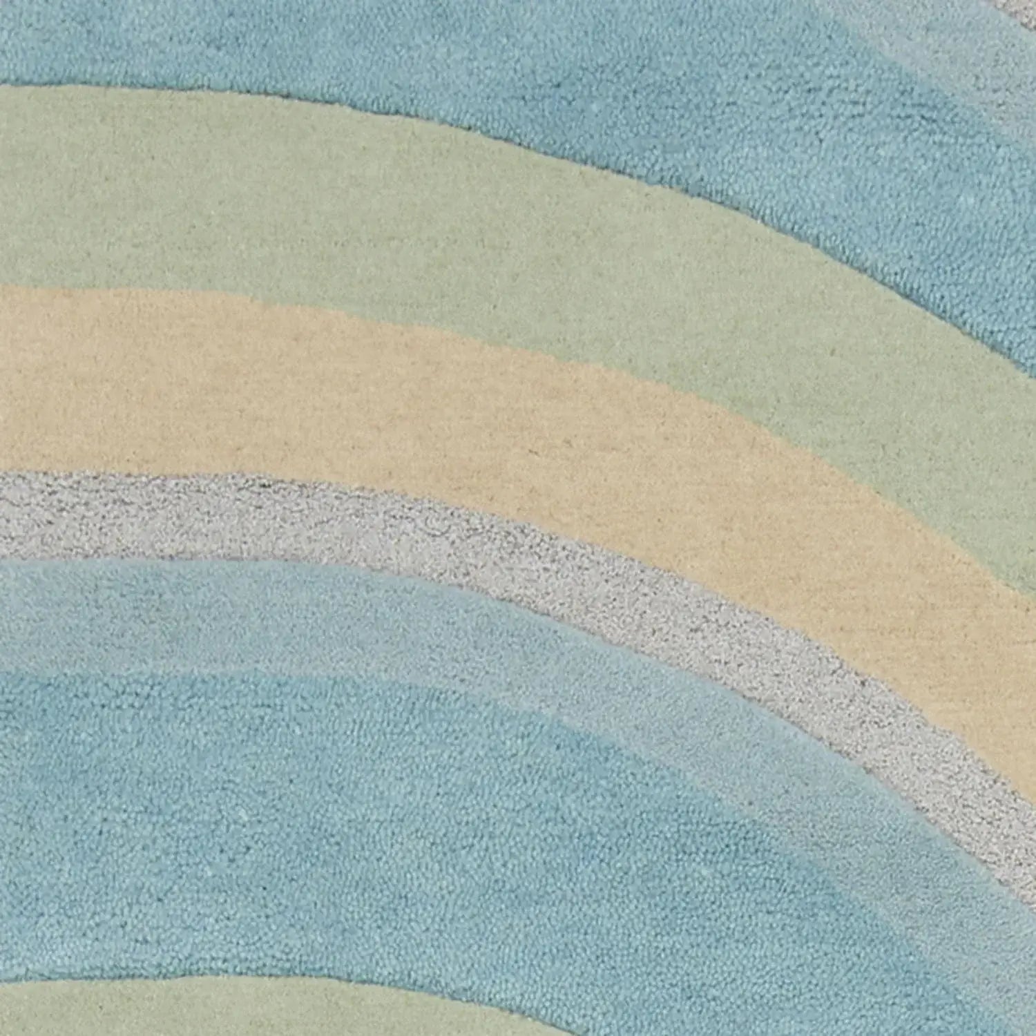 5' X 8' Ocean Blue Beige Hand Tufted Abstract Waves Indoor Area Rug - Homeroots - Flyclothing LLC
