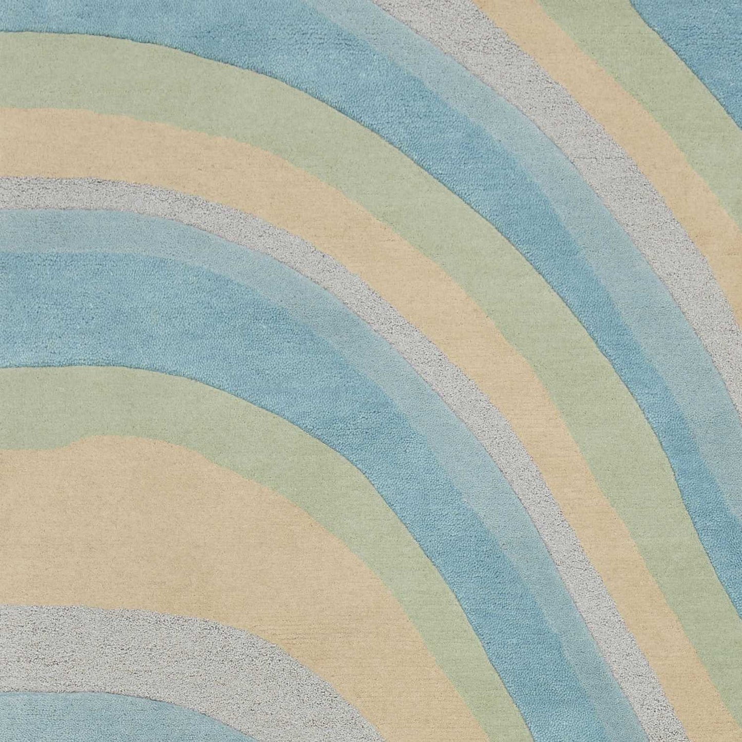 5' X 8' Ocean Blue Beige Hand Tufted Abstract Waves Indoor Area Rug - Homeroots - Flyclothing LLC