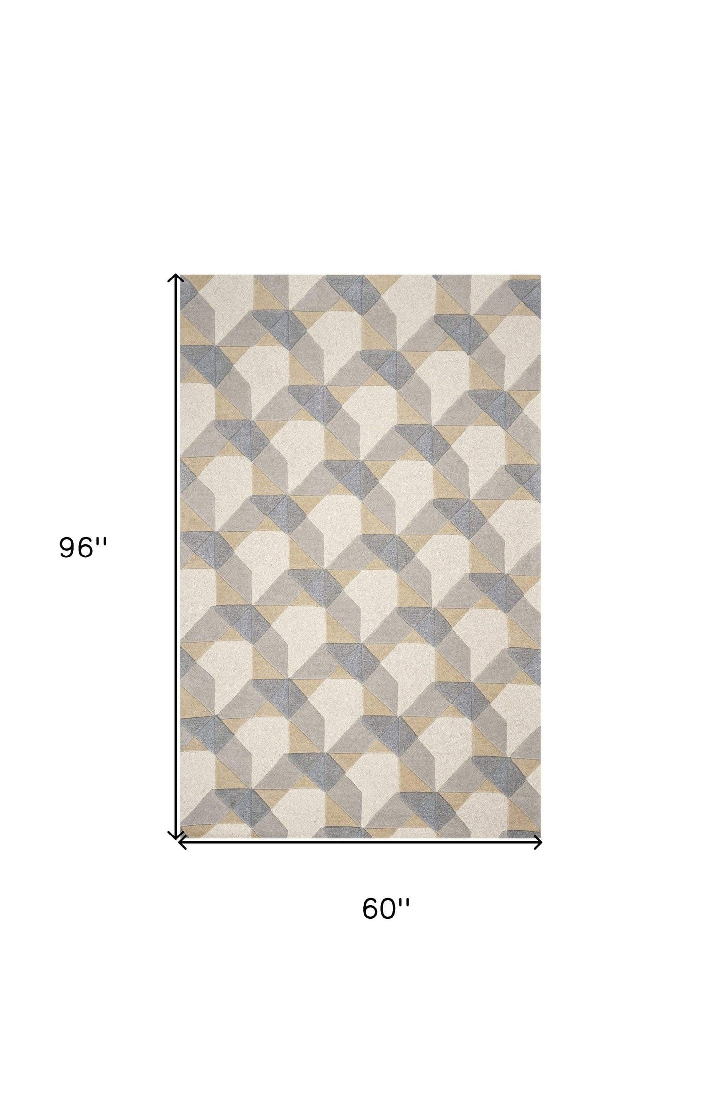 5' X 8' Wool Ivory Or Grey Area Rug - Homeroots - Flyclothing LLC