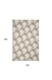 5' X 8'  Wool Ivory Or Grey Area Rug - Homeroots