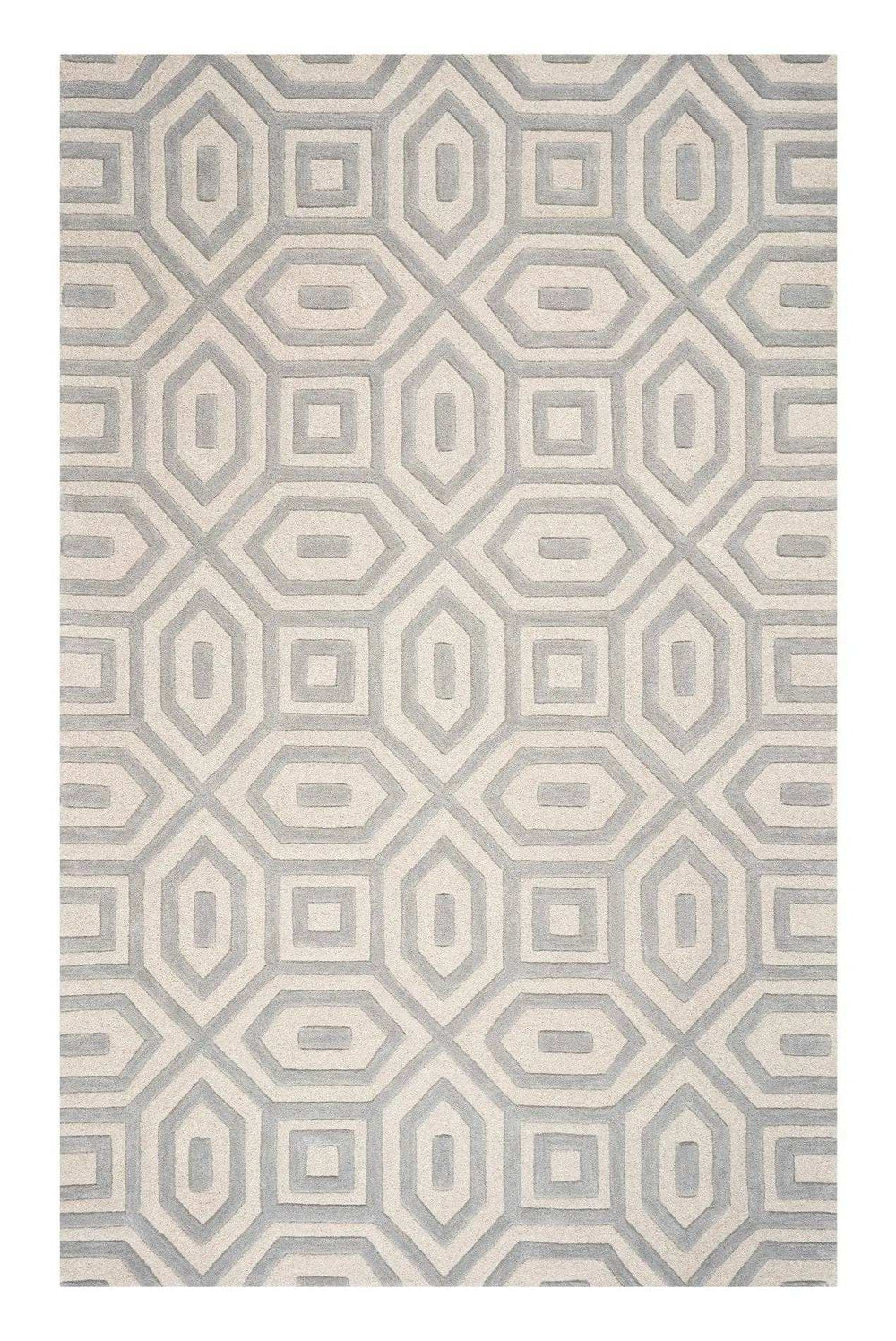 5' X 8' Grey Hand Tufted Geometric Indoor Area Rug - Homeroots - Flyclothing LLC