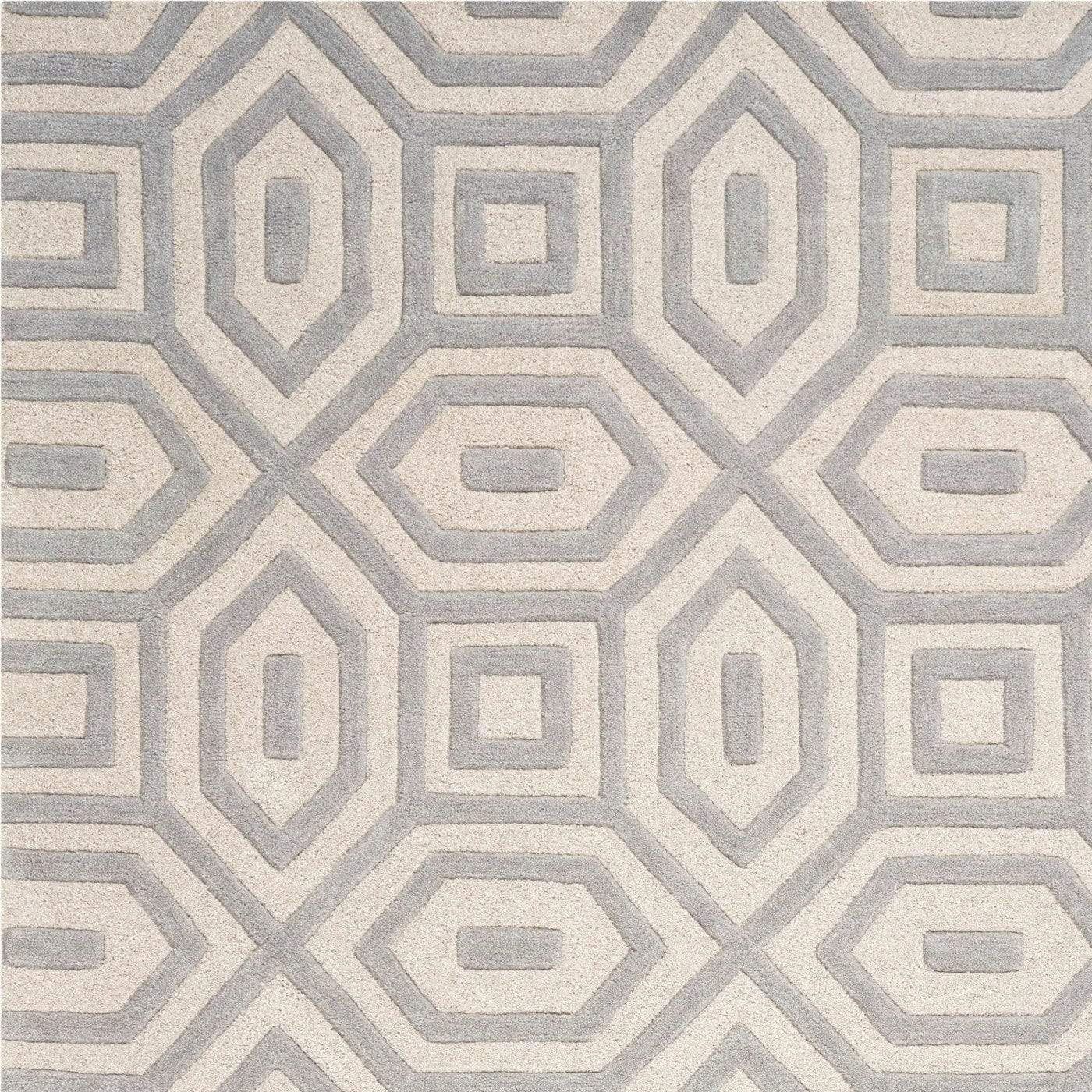 5' X 8' Grey Hand Tufted Geometric Indoor Area Rug - Homeroots - Flyclothing LLC