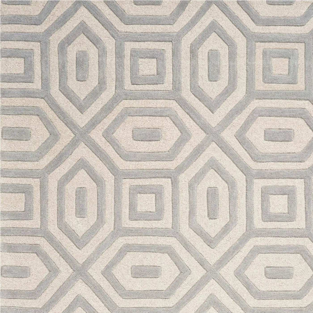 5' X 8' Grey Hand Tufted Geometric Indoor Area Rug - Homeroots - Flyclothing LLC