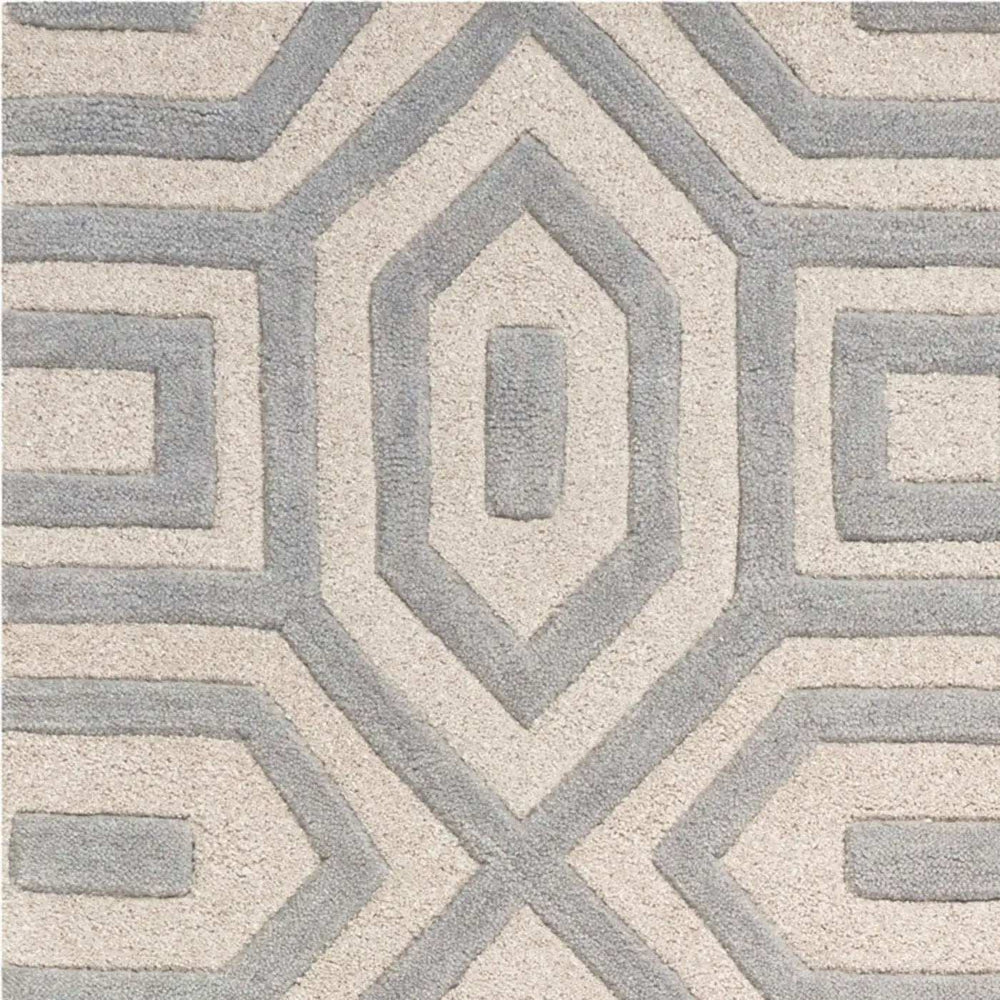 5' X 8' Grey Hand Tufted Geometric Indoor Area Rug - Homeroots - Flyclothing LLC