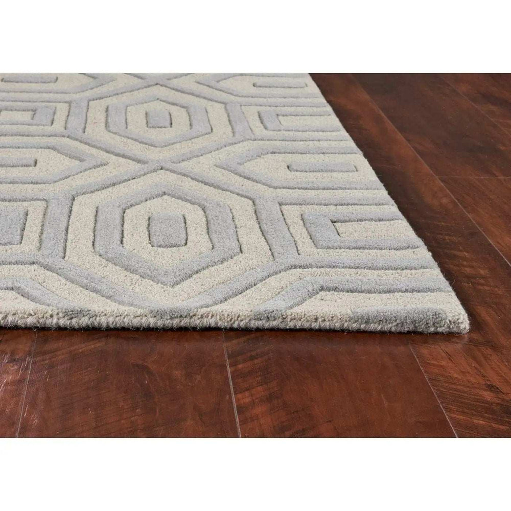 5' X 8' Grey Hand Tufted Geometric Indoor Area Rug - Homeroots - Flyclothing LLC